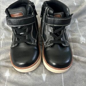 Jumping Beans Black and Brown Ankle Boots with Velcro Strap